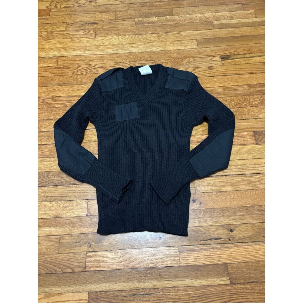 Brigade Quartermaster Woolly Pully Sweater 42 Black Wool Rib England Commando